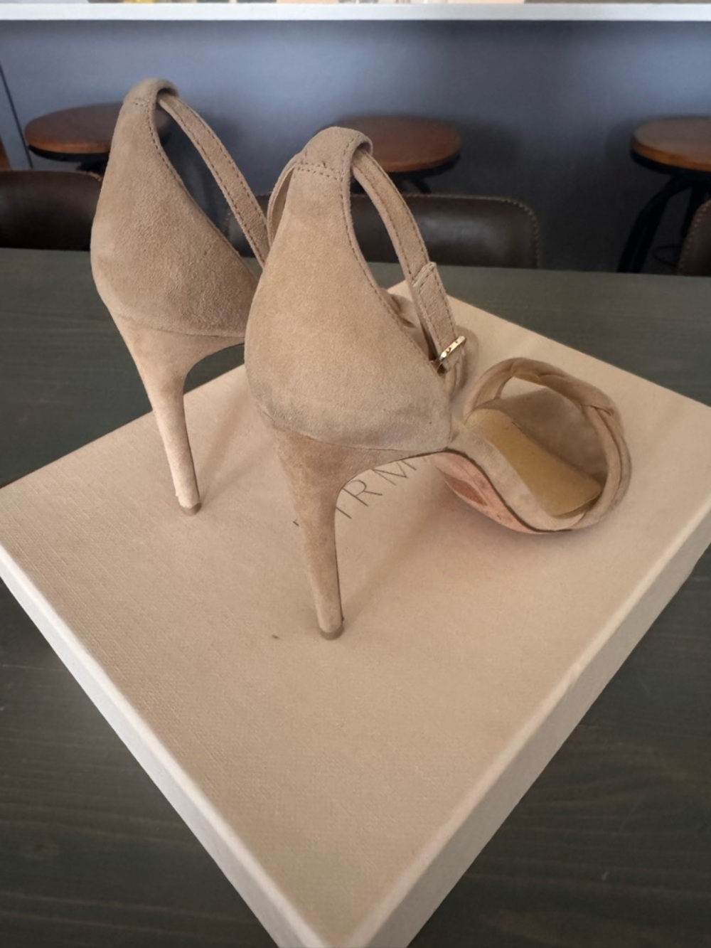 Alexandre Birman Nude Malica 100 Knotted Suede Ankle-Strap Heels - Picture 3 of 6